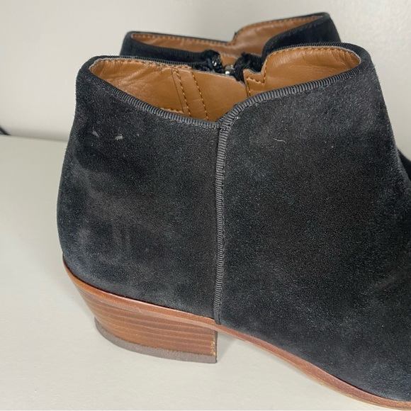 Sam Edelman Womens Petty Ankle Boot Sz 7.5 Black Suede Bootie Block Heel Comfy - Picture 9 of 15